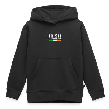Irlandais Et Fier Irlande, Drapeau Irlandais, Fier Irlandais - Sweat Premium à capuche enfant bio - noir - Devant - AI Model Kid Male (0cm)