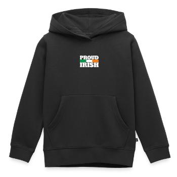 Fier Irlandais Irlande Drapeau Irlandais Fier Irlandais - Sweat Premium à capuche enfant bio - noir - Devant - AI Model Kid Male (0cm)