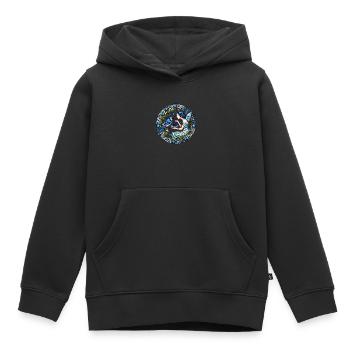 Blauhäher Fee - Kinder Premium Organic Hoodie - Schwarz - Vorne - AI Model Kid Male (0cm)
