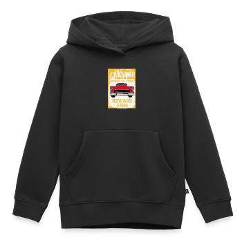 WANTED ODER STOCK KUSTOM - cod: 1955ChevyBelAir - Kinder Premium Organic Hoodie - Schwarz - Vorne - AI Model Kid Male (0cm)