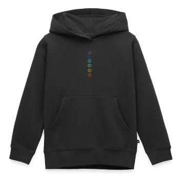 Sept chakras - Sweat Premium à capuche enfant bio - noir - Devant - AI Model Kid Male (0cm)