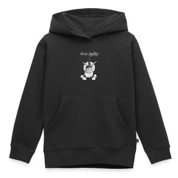 Keep Smiling Esel - Kinder Premium Organic Hoodie - Schwarz - Vorne - AI Model Kid Male (0cm)
