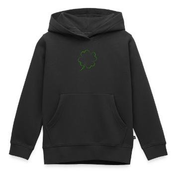 trèfle - Sweat Premium à capuche enfant bio - noir - Devant - AI Model Kid Male (0cm)