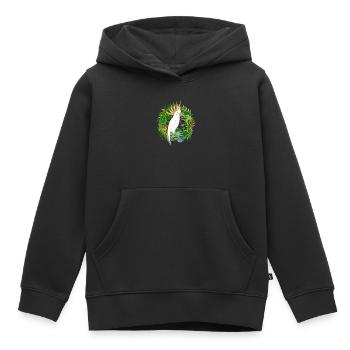 jungle mystérieuse avec oiseau cacatoès - Sweat Premium à capuche enfant bio - noir - Devant - AI Model Kid Male (0cm)