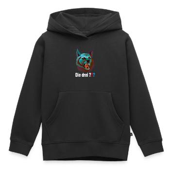Die Drei ??? und der Karpatenhund Cover mit Logo - Kinder Premium Organic Hoodie - Schwarz - Vorne - AI Model Kid Male (0cm)