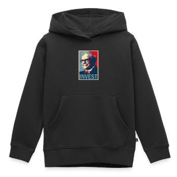 warren buffett investir II acheter et détenir une bourse - Sweat Premium à capuche enfant bio - noir - Devant - AI Model Kid Male (0cm)