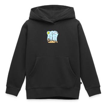 wind turbines - Kids Premium Organic Hoodie - black - Front - AI Model Kid Male (0cm)
