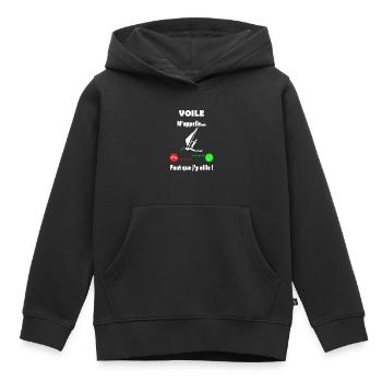 Voile - voile m'appelle - Sweat Premium à capuche enfant bio - noir - Devant - AI Model Kid Male (0cm)