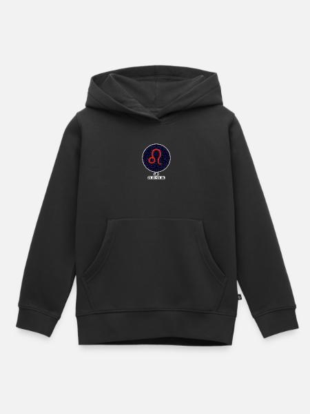 Leo 23.07.- 23.08. - Kinder Premium Organic Hoodie - Schwarz