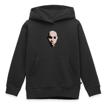 Mystische Kreatur mit schwarzen Augen - Kinder Premium Organic Hoodie - Schwarz - Vorne - AI Model Kid Male (0cm)