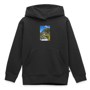 Vue panoramique de Geiranger depuis Storseterfossen - Sweat Premium à capuche enfant bio - noir - Devant - AI Model Kid Male (0cm)