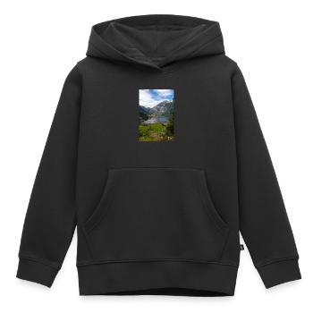 Vue panoramique de Geiranger à Geirangerfjorden - Sweat Premium à capuche enfant bio - noir - Devant - AI Model Kid Male (0cm)