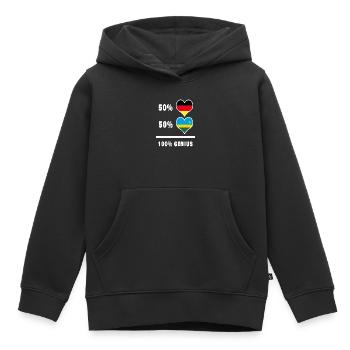Allemagne et Rwanda 100% Brillant / Cadeau - Sweat Premium à capuche enfant bio - noir - Devant - AI Model Kid Male (0cm)
