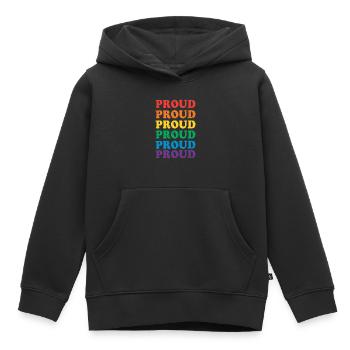 Proud: Zeige Stolz und Vielfalt - Kinder Premium Organic Hoodie - Schwarz - Vorne - AI Model Kid Male (0cm)