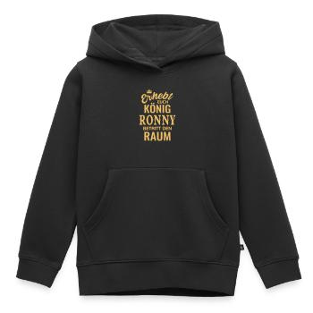 Name Ronny Geschenk Idee Geburtstag lustig König - Kinder Premium Organic Hoodie - Schwarz - Vorne - AI Model Kid Male (0cm)