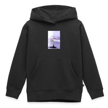 splash 04 - Sweat Premium à capuche enfant bio - noir - Devant - AI Model Kid Male (0cm)