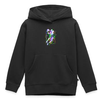 Basketball - Joueurs de basket-ball - Équipe de basket-ball - Sweat Premium à capuche enfant bio - noir - Devant - AI Model Kid Male (0cm)