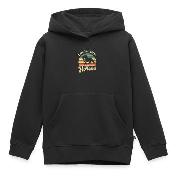 Horse Horses - Kids Premium Organic Hoodie - black - Front - AI Model Kid Male (0cm)