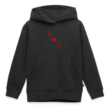 Jack Diamond Jeu de cartes à jouer Costume de Jeu de cartes Carnaval - Sweat Premium à capuche enfant bio - noir - Devant - AI Model Kid Male (0cm)