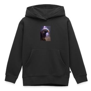 Eagle Lightning Cool Storm Animal Bird Epic - Sweat Premium à capuche enfant bio - noir - Devant - AI Model Kid Male (0cm)