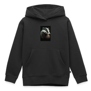 Dachs tier realistisch - Kinder Premium Organic Hoodie - Schwarz - Vorne - AI Model Kid Male (0cm)