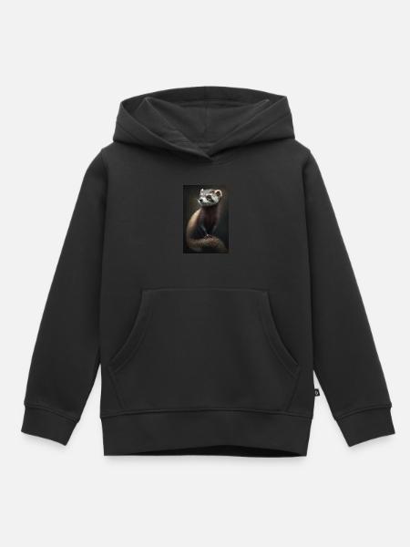 Frettchen Süß - Kinder Premium Organic Hoodie - Schwarz