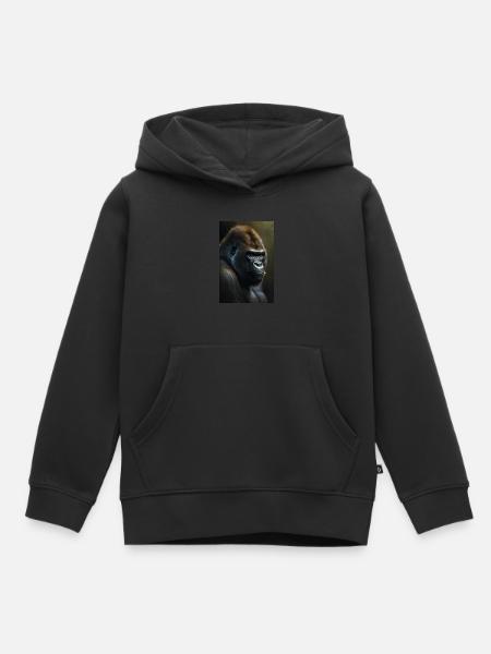 Gorilla Monkey Cool - Sweat Premium à capuche enfant bio - noir