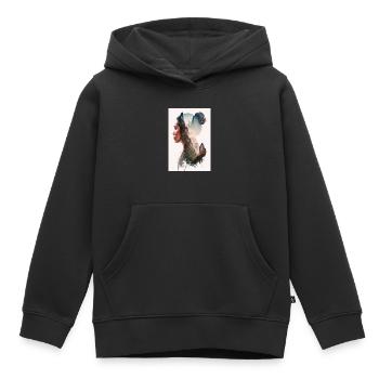 Zhangjiajie Mountains Profil de femme Chine - Sweat Premium à capuche enfant bio - noir - Devant - AI Model Kid Male (0cm)