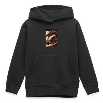 Dragon japonais Dragon chinois - Sweat Premium à capuche enfant bio - noir - Devant - AI Model Kid Male (0cm)