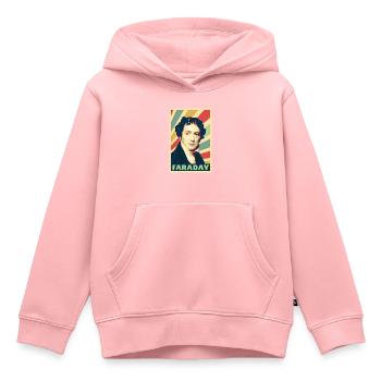 Michael Faraday Vintage Colores - Sweat Premium à capuche enfant bio - rose - Devant - AI Model Kid Female (0cm)