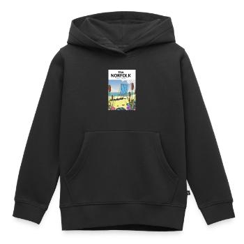 Norfolk Seaside Travel Poster - Kinder Premium Organic Hoodie - Schwarz - Vorne - AI Model Kid Male (0cm)