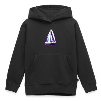 Segler Segelschiff Segeln Segelboot Segelsport - Kinder Premium Organic Hoodie - Schwarz - Vorne - AI Model Kid Male (0cm)