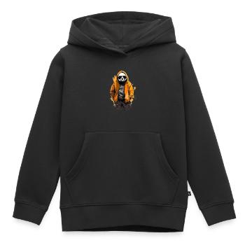Panda großer Streetstyle | Panda-Liebhaber - Kinder Premium Organic Hoodie - Schwarz - Vorne - AI Model Kid Male (0cm)