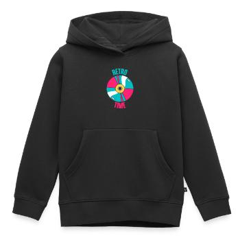 Temps rétro - Sweat Premium à capuche enfant bio - noir - Devant - AI Model Kid Male (0cm)