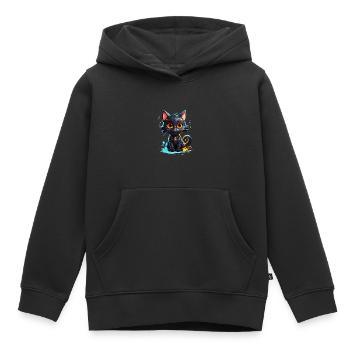 Schwarzes Kätzchen - Kinder Premium Organic Hoodie - Schwarz - Vorne - AI Model Kid Male (0cm)