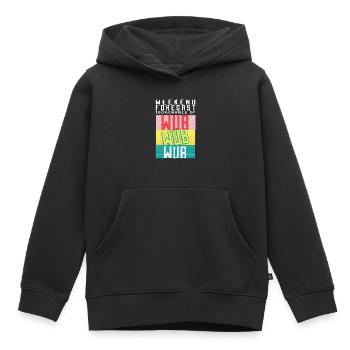Prédiction du week-end : 100% de chances d’être Wub Wub - Sweat Premium à capuche enfant bio - noir - Devant - AI Model Kid Male (0cm)