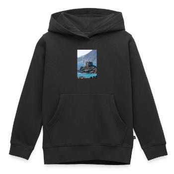 Vue panoramique de l’île de Kastri près de la ville de Kampos - Sweat Premium à capuche enfant bio - noir - Devant - AI Model Kid Male (0cm)