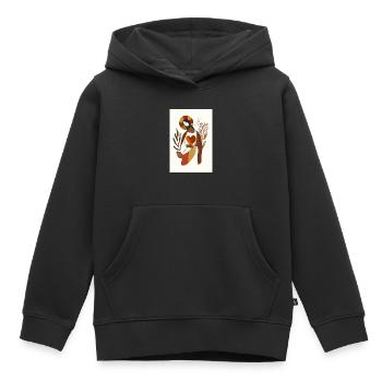Jesus Canvas Print, Digitaler Download, Neutrale - Kinder Premium Organic Hoodie - Schwarz - Vorne - AI Model Kid Male (0cm)