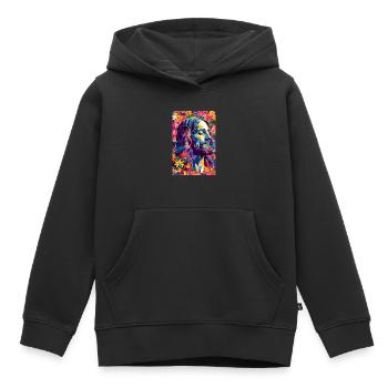Lebendige Jesus Wandkunst, Digitaler Download, - Kinder Premium Organic Hoodie - Schwarz - Vorne - AI Model Kid Male (0cm)