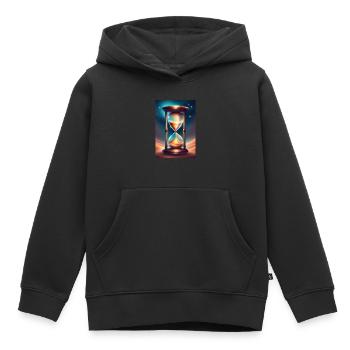 Un sablier sur le sable du désert - Sweat Premium à capuche enfant bio - noir - Devant - AI Model Kid Male (0cm)