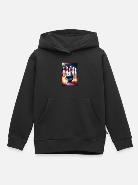 Superbe cadeau de fête des pères de bowling - Sweat Premium à capuche enfant bio - noir