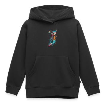 Volleyballspieler Streetart - Kinder Premium Organic Hoodie - Schwarz - Vorne - AI Model Kid Male (0cm)