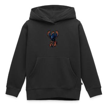 Phoenix – Feurige Wiedergeburt | Urbanes Zodiac-Maskottchen - Kinder Premium Organic Hoodie - Schwarz - Vorne - AI Model Kid Male (0cm)