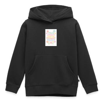 Peace and happiness - Sweat Premium à capuche enfant bio - noir - Devant - AI Model Kid Male (0cm)