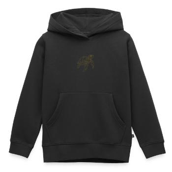 Tortue En Filigrane simple - Sweat Premium à capuche enfant bio - noir - Devant - AI Model Kid Male (0cm)