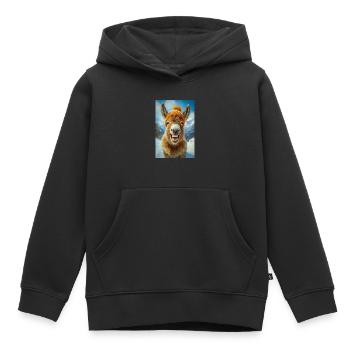 Smiling Donkey in Winter Hat - Kids Premium Organic Hoodie - black - Front - AI Model Kid Male (0cm)
