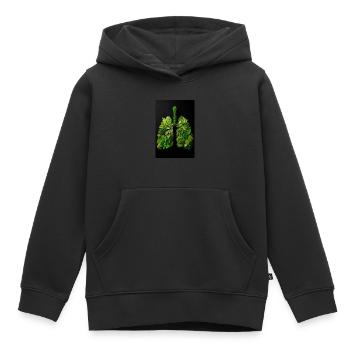 Poumons verts de la nature - Sweat Premium à capuche enfant bio - noir - Devant - AI Model Kid Male (0cm)