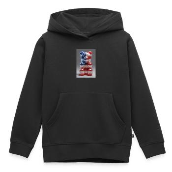USA Stars & Stripes Gummibärchen - Kinder Premium Organic Hoodie - Schwarz - Vorne - AI Model Kid Male (0cm)