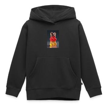 Transparent German Gummy Bear - Kids Premium Organic Hoodie - black - Front - AI Model Kid Male (0cm)