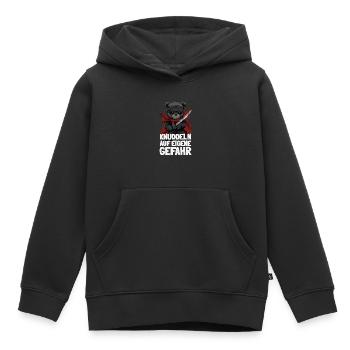 Ninja Teddy mit frechem Spruch - Kinder Premium Organic Hoodie - Schwarz - Vorne - AI Model Kid Male (0cm)